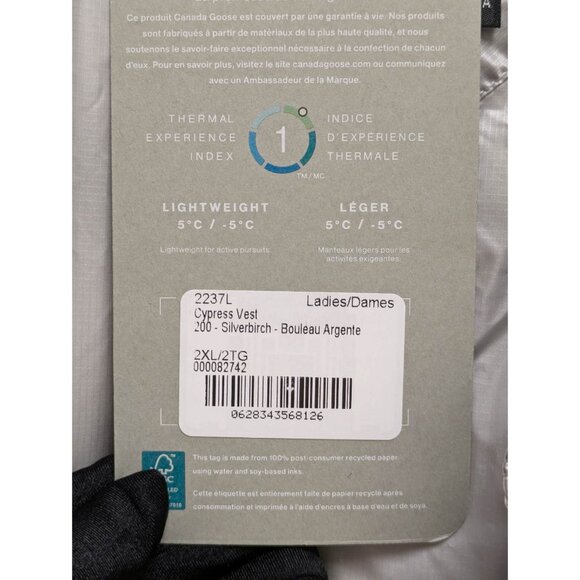 Canada Goose Ladies Cypress Vest Silver Birch 2XL 2237L - Picture 11 of 14
